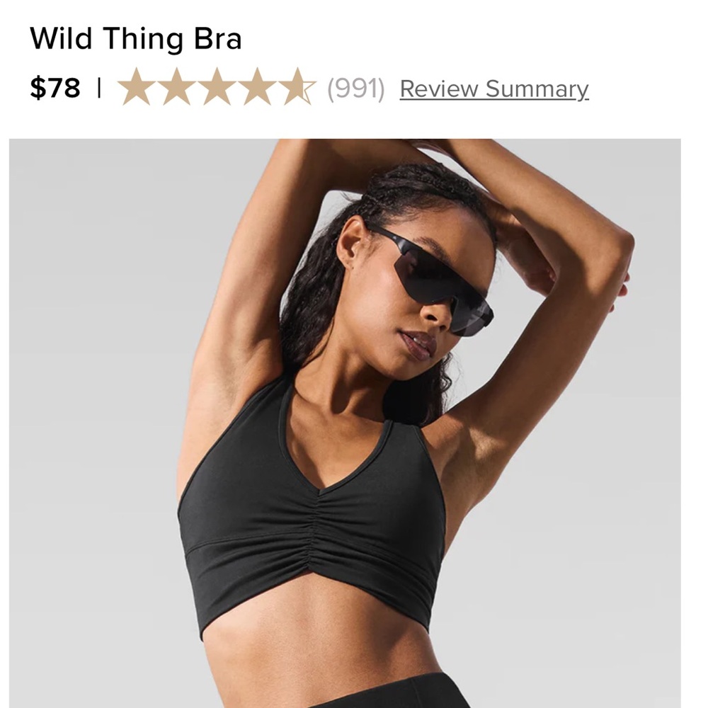 Alo Black Wild Thing Bra